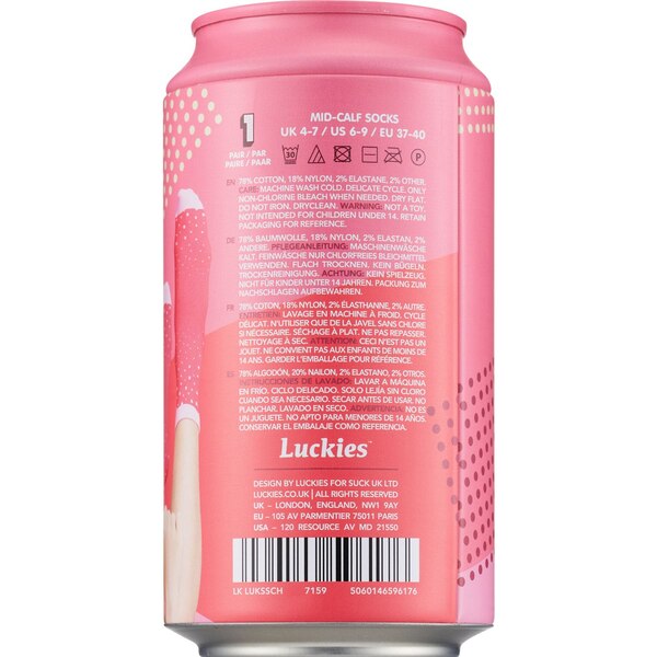 Luckies of London Soda Socks, Assorted Colors, 1 ct