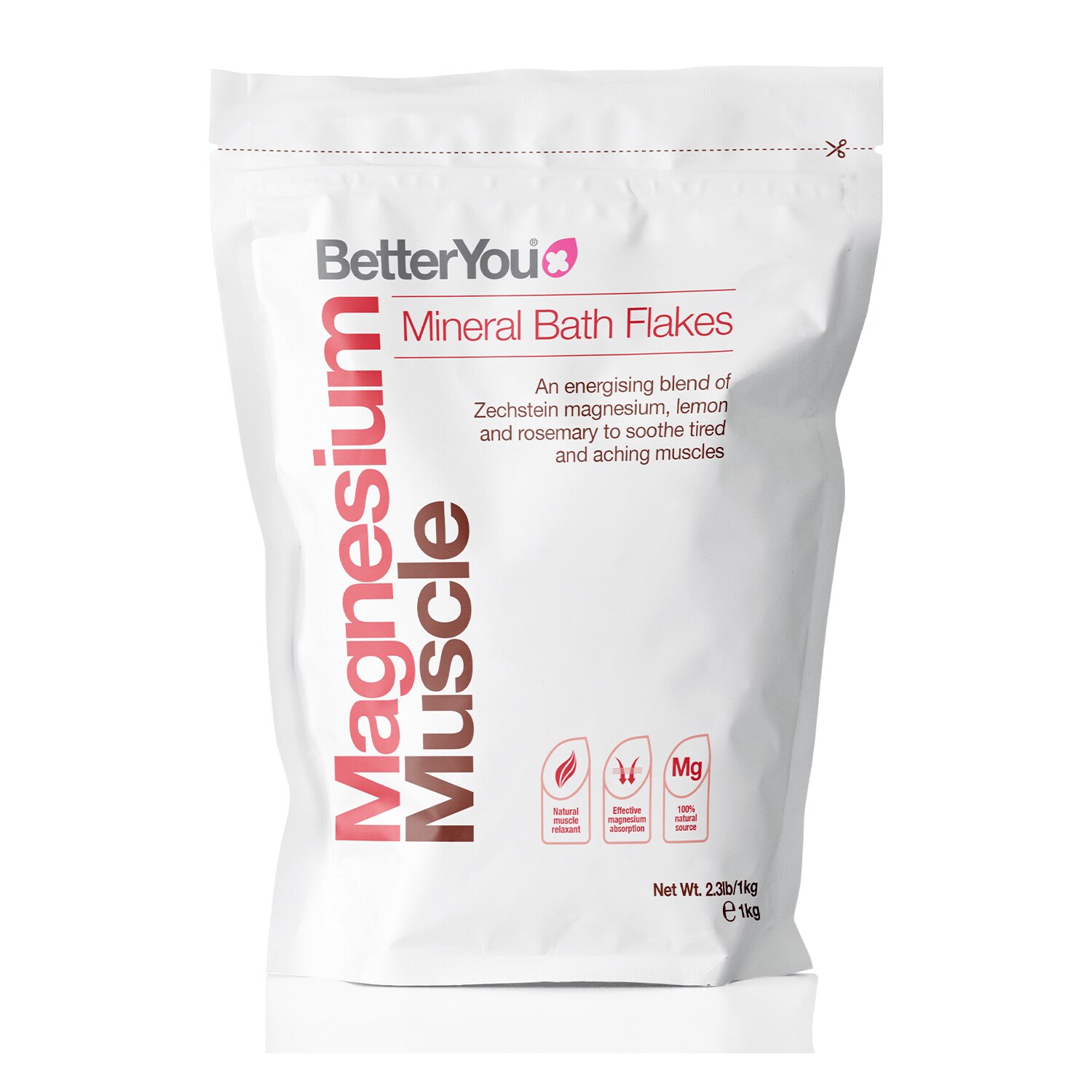 BetterYou Magnesium Muscle Mineral Bath Flakes, 35.27 OZ