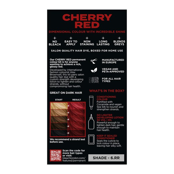 Bleach London No Bleach Permanent Hair Color, Cherry Red