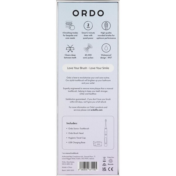 Ordo Sonic+ Electric Toothbrush, Pearl Violet
