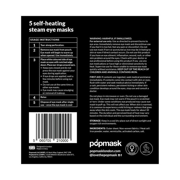 Popmask Starry Eyes Self Warming Eye Mask, 5 CT