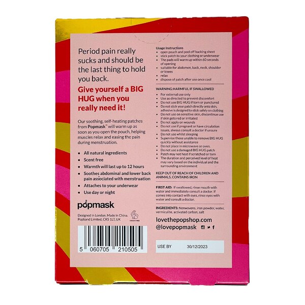 Popmask Big Hug Heated Patches, 5 PK