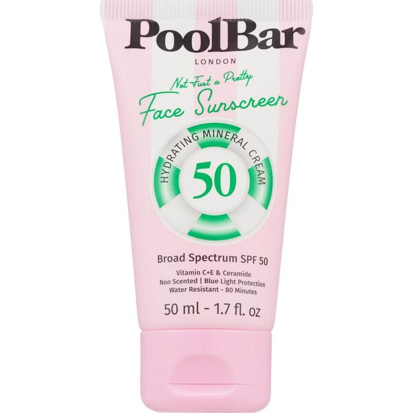PoolBar Not Just A Pretty Face Hydrating Mineral Cream Sunscreen, SPF 50