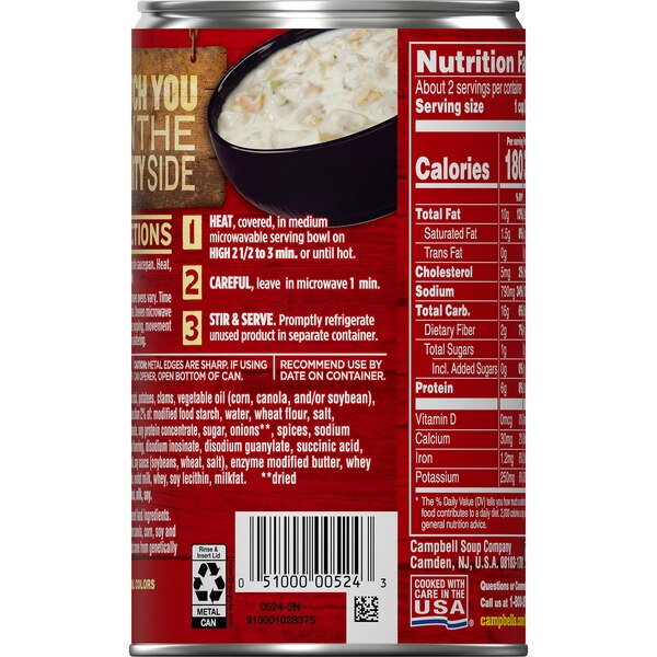 Campbell's Chunky Soup, New England Clam Chowder, Can, 18.8 oz