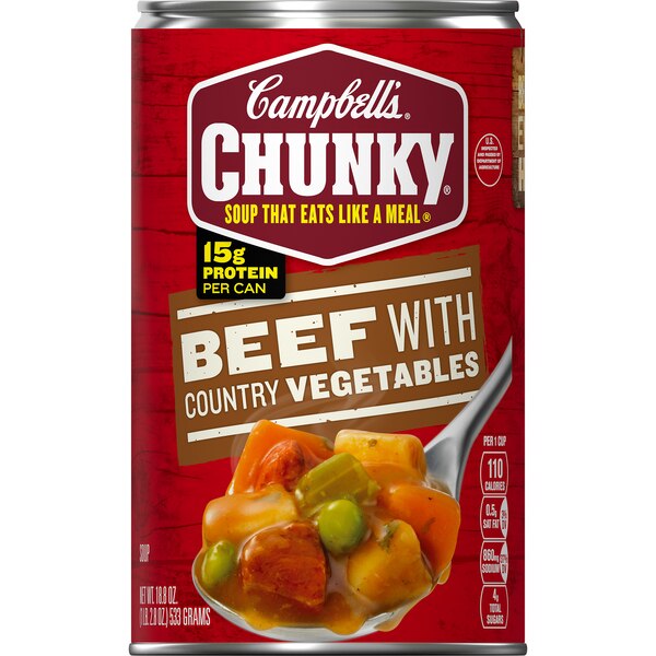 Campbell's Chunky Soup, Beef Soup with Country Vegetables, Can, 18.8 oz