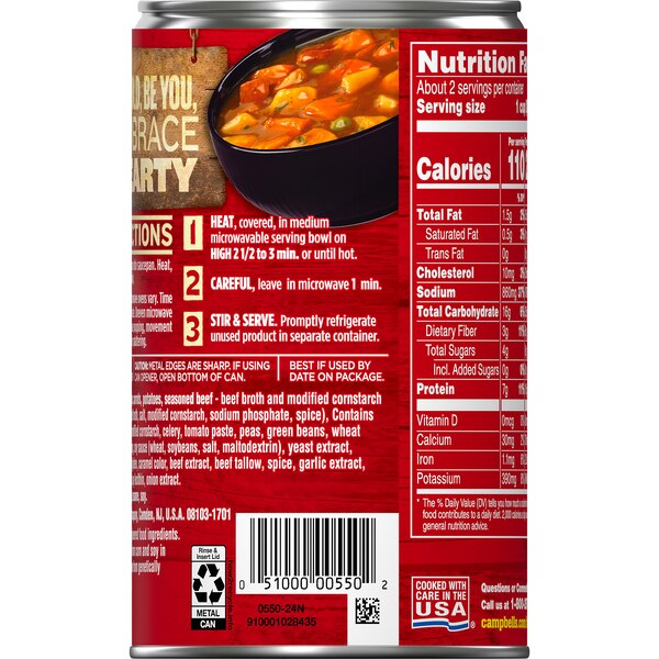 Campbell's Chunky Soup, Beef Soup with Country Vegetables, Can, 18.8 oz