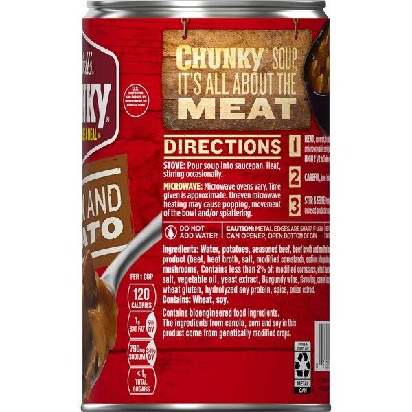Campbell’s, Chunky Soup, Ready to Serve Steak and Potato Soup, 18.8 oz