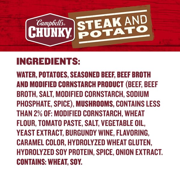 Campbell’s, Chunky Soup, Ready to Serve Steak and Potato Soup, 18.8 oz