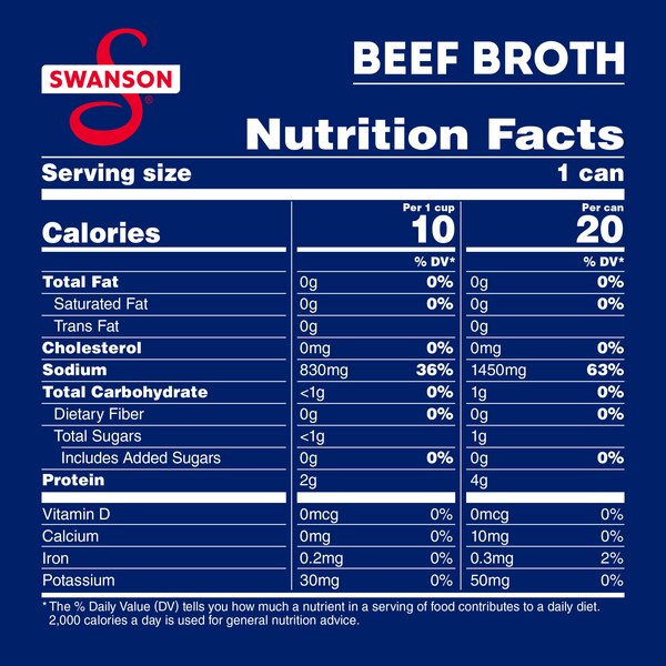 Swanson 100% Natural Beef Broth, Can, 14.5 oz