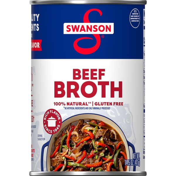 Swanson 100% Natural Beef Broth, Can, 14.5 oz