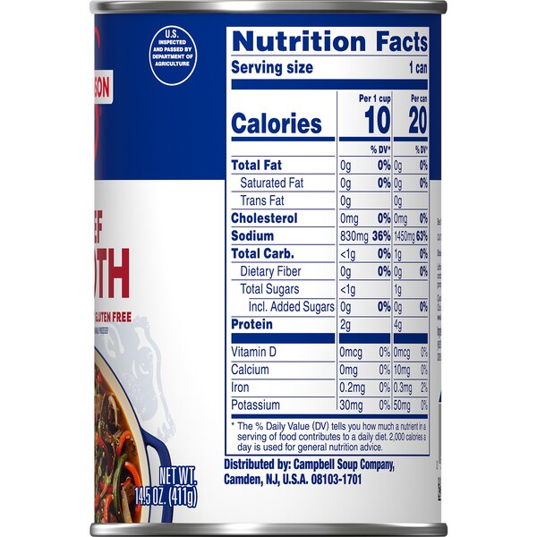 Swanson 100% Natural Beef Broth, Can, 14.5 oz