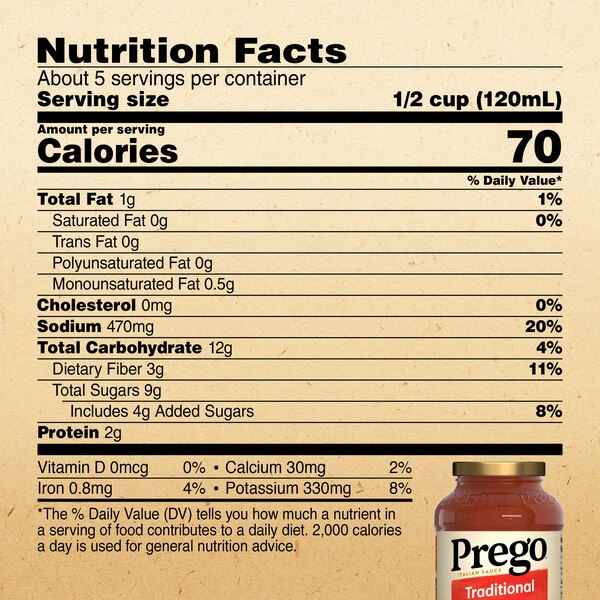 Prego Traditional Pasta Sauce, Jar, 24 oz