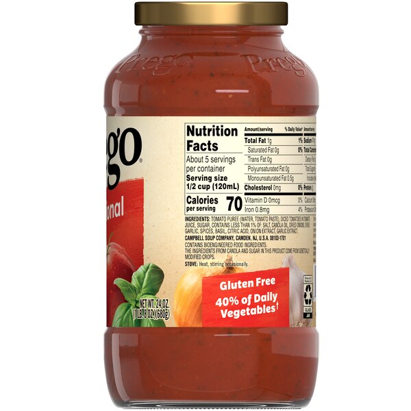Prego Traditional Pasta Sauce, Jar, 24 oz