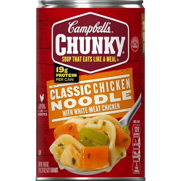 Campbell's Chunky Soup, Classic Chicken Noodle Soup, Can, 18.6 oz