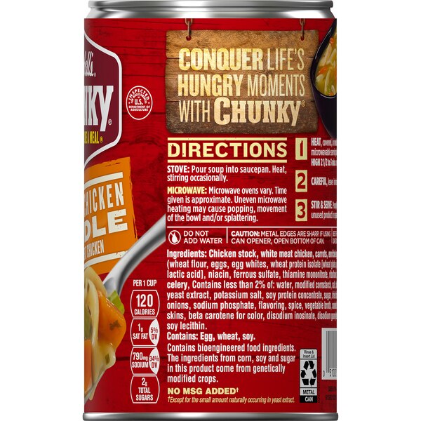 Campbell's Chunky Soup, Classic Chicken Noodle Soup, Can, 18.6 oz