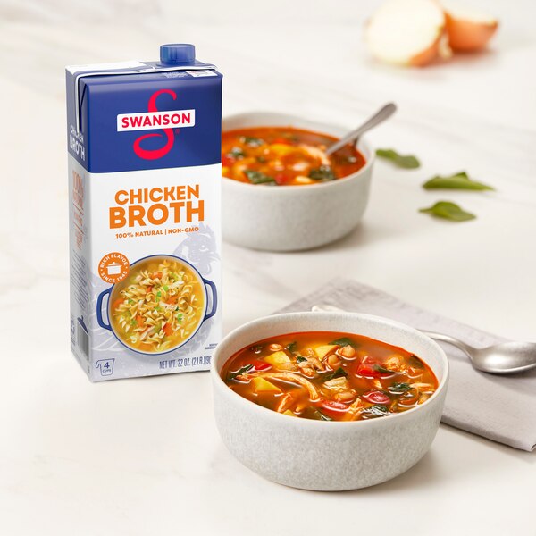 Swanson 100% Natural Chicken Broth, Carton, 32 oz
