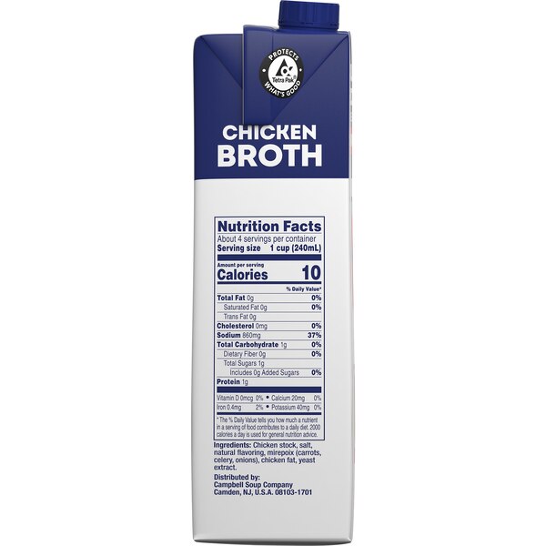 Swanson 100% Natural Chicken Broth, Carton, 32 oz
