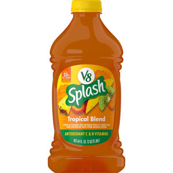 V8 Splash Tropical Fruit Blend Flavored Juice Beverage, 64 FL oz