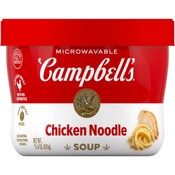 Campbell's Chicken Noodle Soup, Microwavable Bowl, 15.4 oz