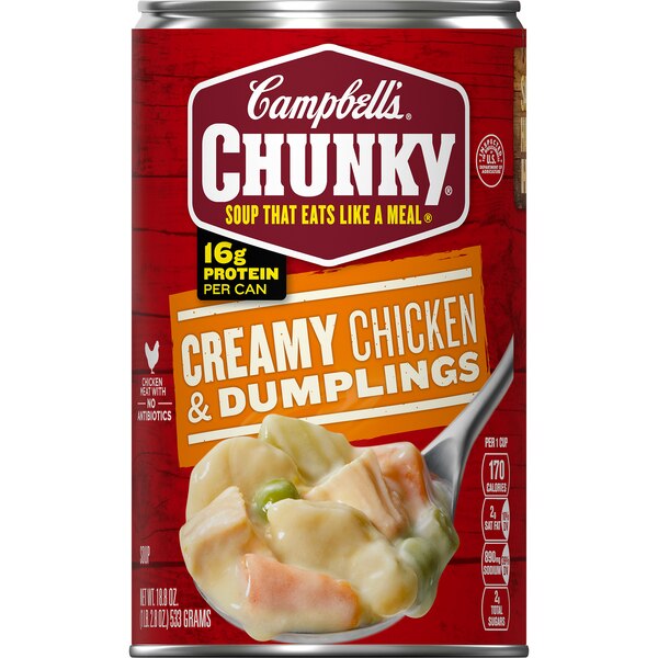 Campbell's Chunky Soup, Creamy Chicken and Dumplings Soup, Can, 18.8 oz