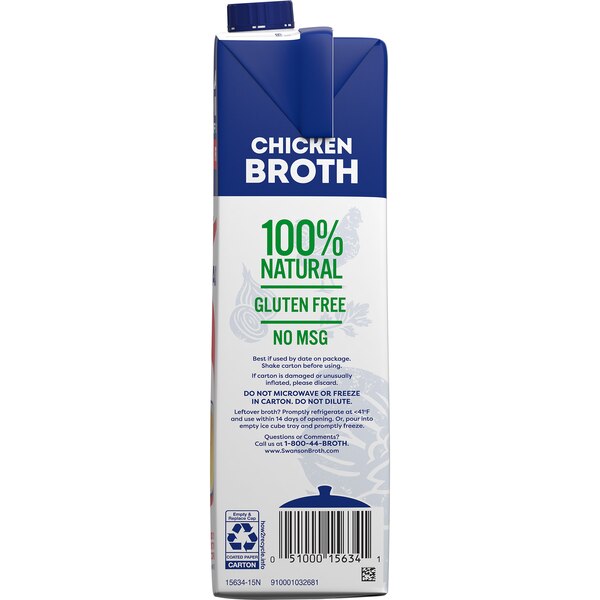 Swanson 100% Natural Organic Chicken Broth, 32 oz Carton
