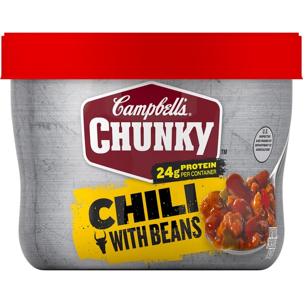 Campbell's Chunky Chili with Beans, Microwavable Bowl, 15.25 oz