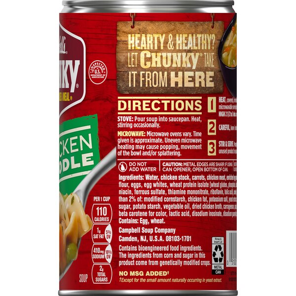 Campbell's Chunky Soup, Healthy Request Chicken Noodle Soup, Can, 18.8 oz