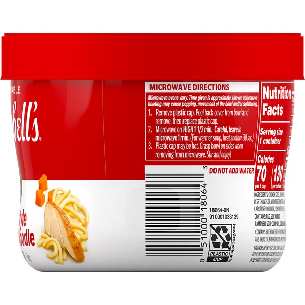 Campbell's Homestyle Chicken Noodle Soup, Microwavable Bowl, 15.4 oz
