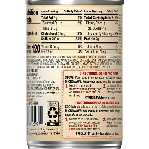Campbell's Homestyle Soup, Country Style Chicken Noodle Soup, Can, 10.5 oz
