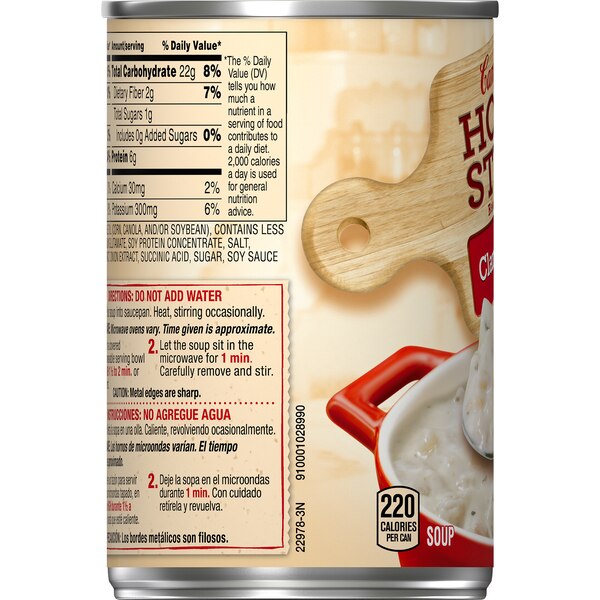 Campbell's Homestyle Soup, Clam Chowder, Can, 10.5 oz