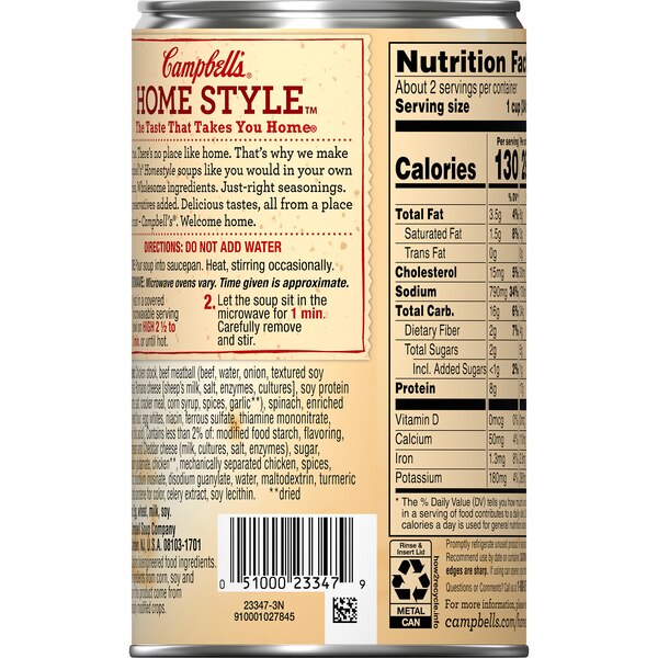 Campbell's Homestyle Soup, Italian Style Wedding, Can, 18.6 oz