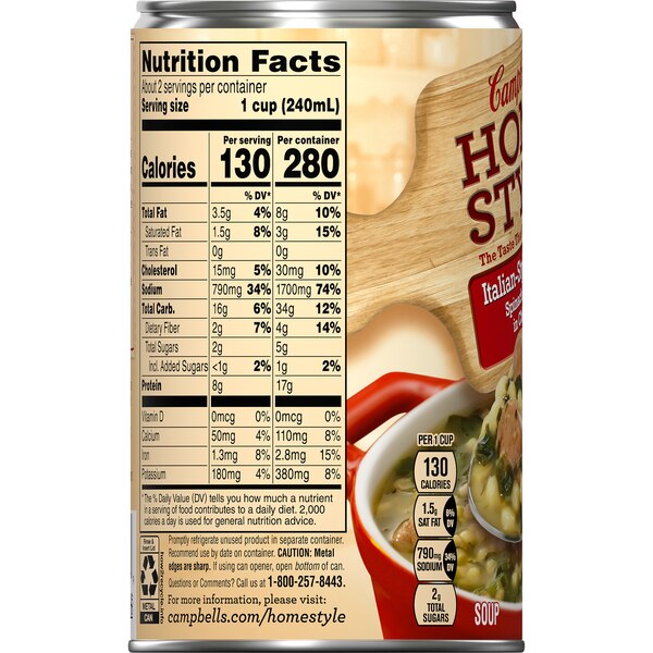 Campbell's Homestyle Soup, Italian Style Wedding, Can, 18.6 oz