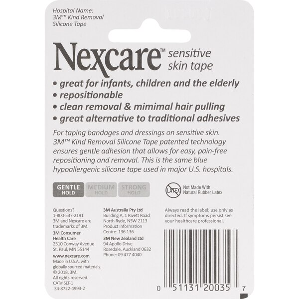 Nexcare Sensitive Skin 1in Tape