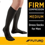 Futuro Firm Compression Dress Socks for Men, Black, thumbnail image