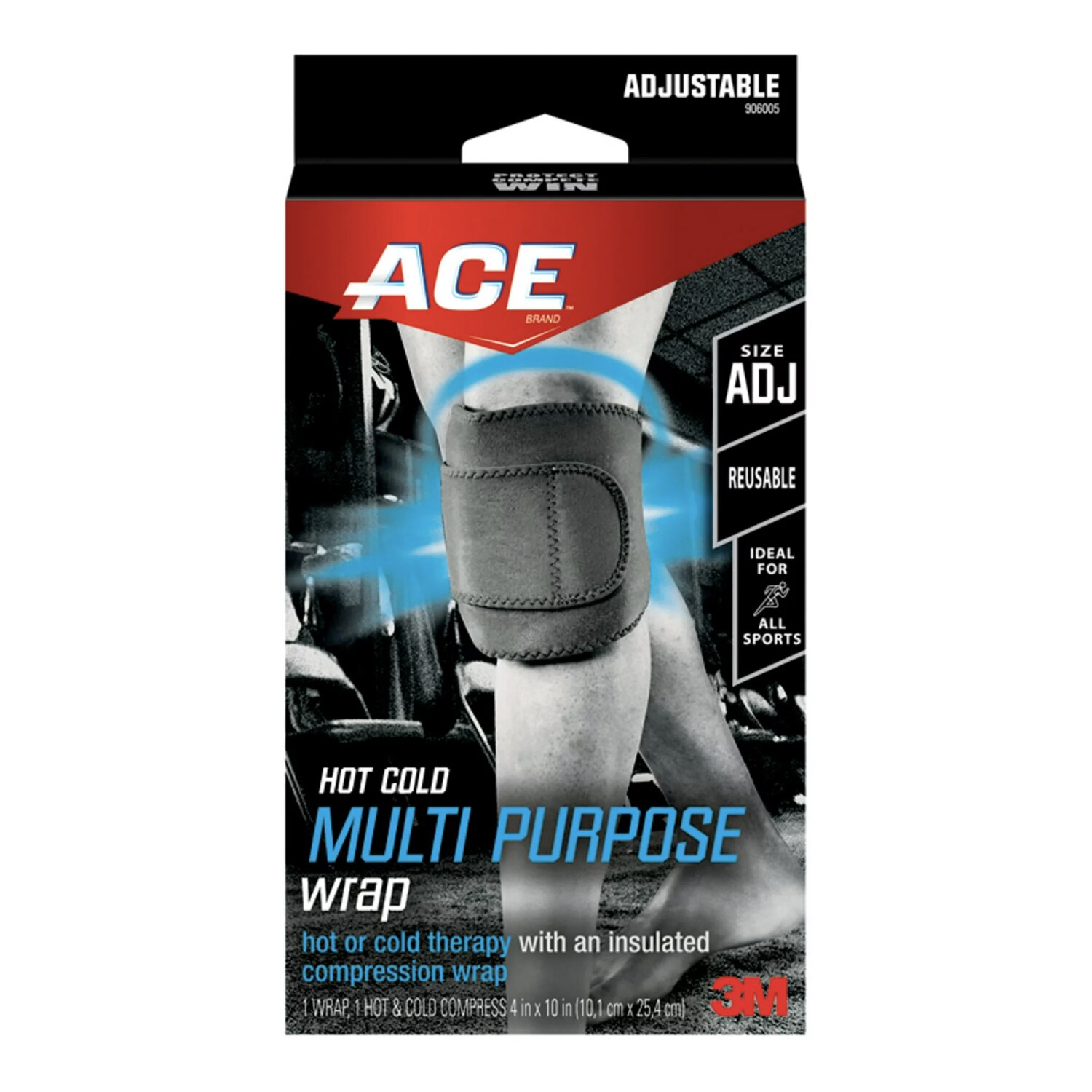 ACE Brand Hot Cold Multipurpose Wrap, Adjustable, Blue, 1/Pack