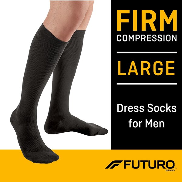 Futuro Firm Compression Dress Socks for Men, Black