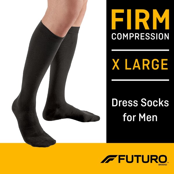 Futuro Firm Compression Dress Socks for Men, Black
