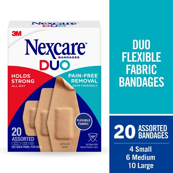 Nexcare DUO Bandages, Assorted Sizes