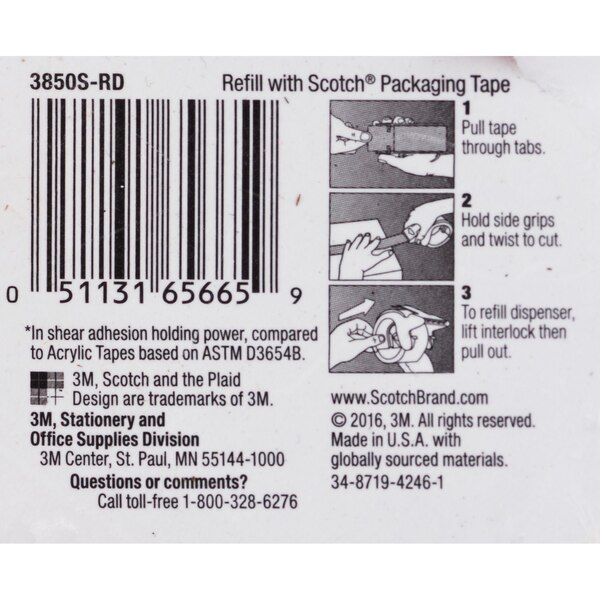 Scotch High Performance Packaging Tape With Refillable Dispenser