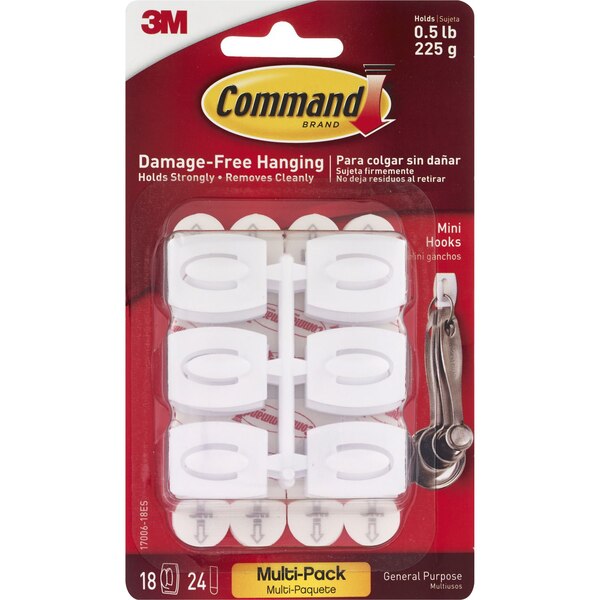 3m Command - 18 ganchos pequeños para uso general