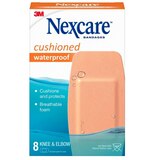 Nexcare Cushioned Waterproof Foam Bandages, Knee & Elbow, 8 CT, thumbnail image