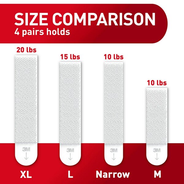 Command 4lb + 10lb White Picture Hanging Strips Value Pack, 12 Pairs