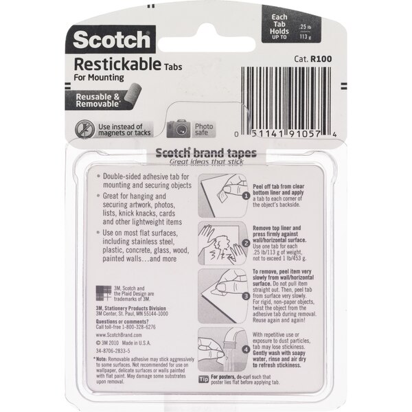 Scotch - Bandas adhesivas reusables para montajes ligeros