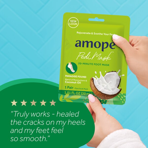 Amope PediMask 20-Minute Foot Mask - Paradise Found with Coconut Oil