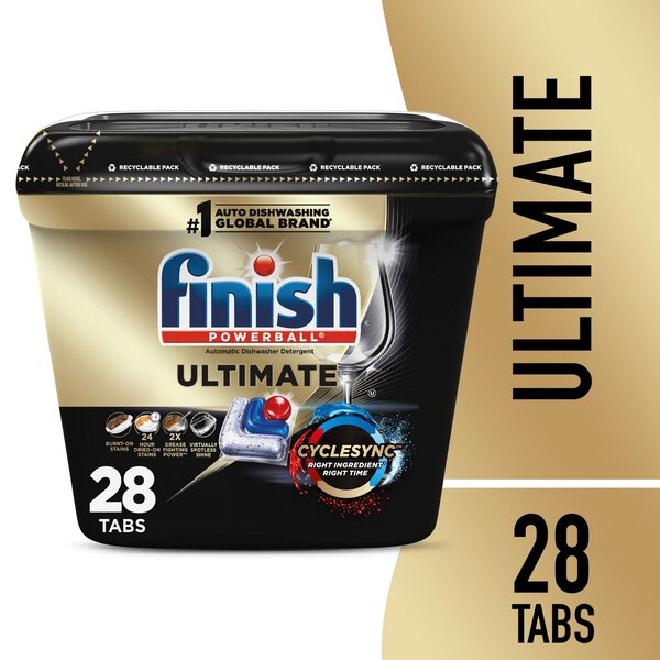 Finish Powerball Ultimate Dishwasher Detergent Tabs, 28 ct