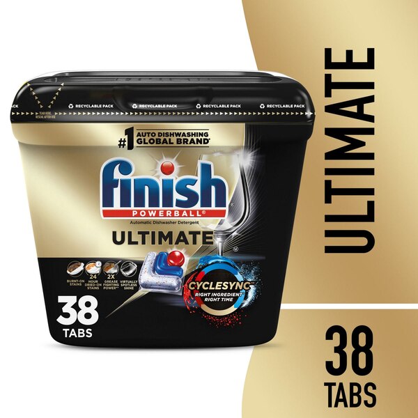 Finish Powerball Ultimate Dishwasher Detergent Tabs, 38 ct