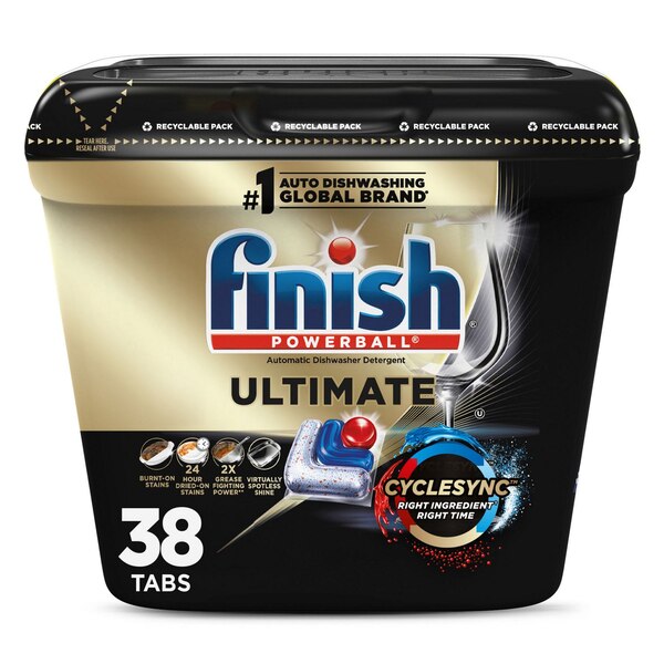 Finish Powerball Ultimate Dishwasher Detergent Tabs, 38 ct