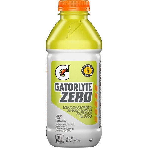 Gatorlyte Zero, Lemon Lime, 20 oz