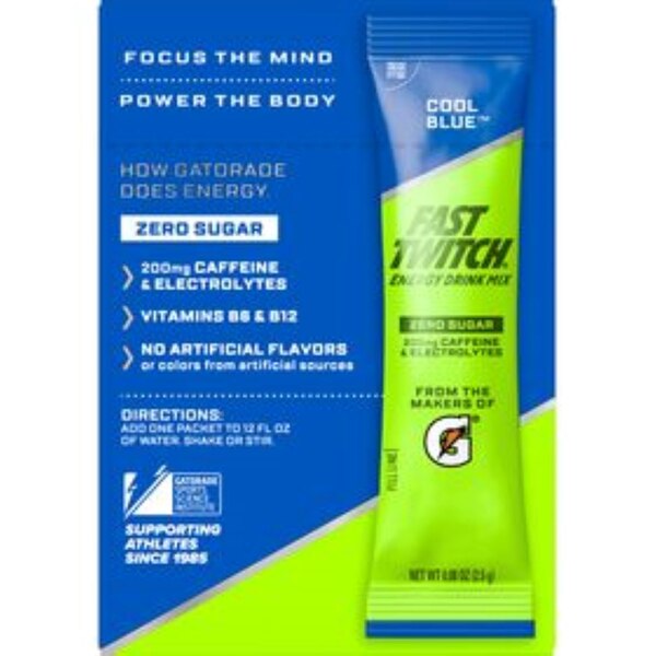 Fast Twitch Energy Drink Mix Powder Cool Blue, 10 PK