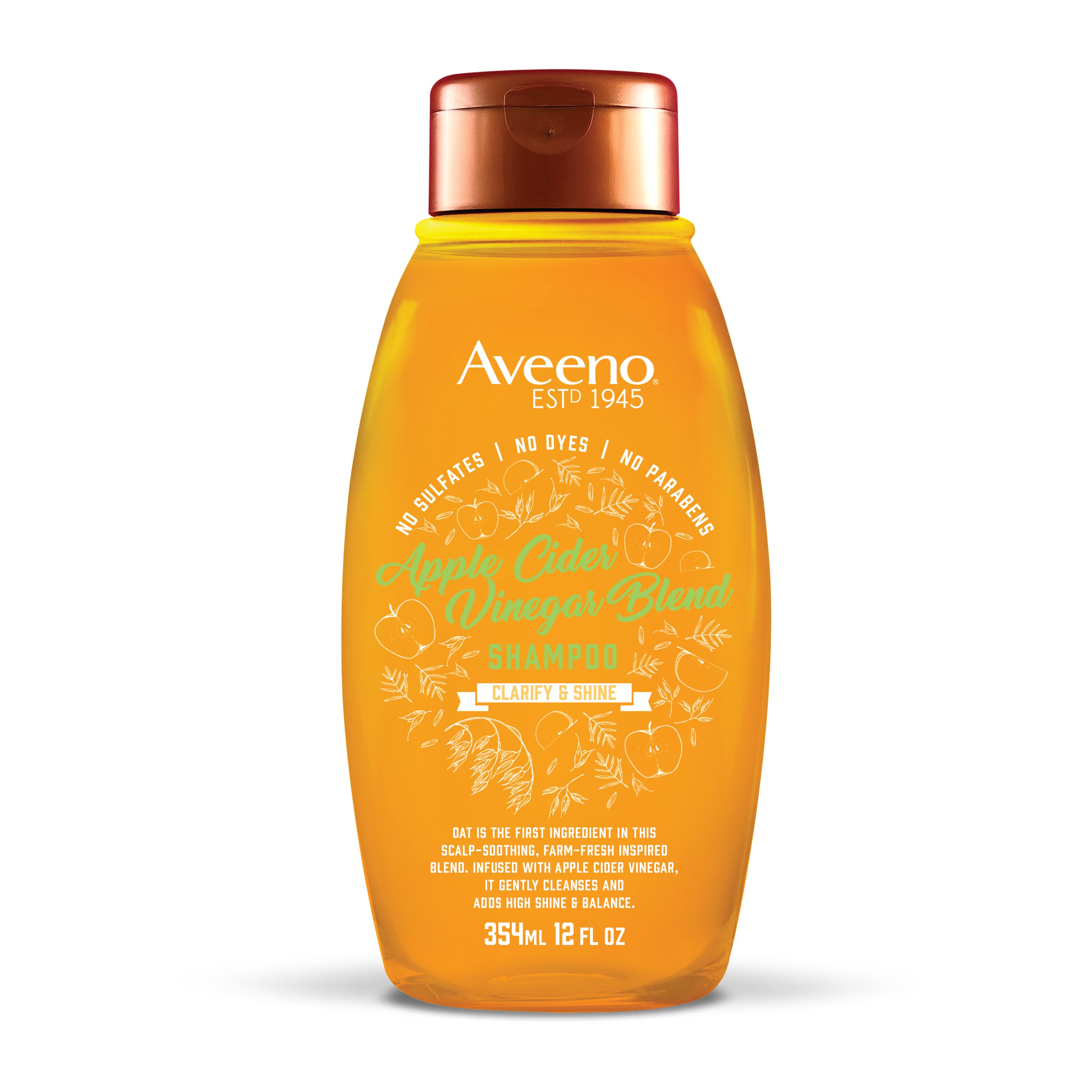 Aveeno Clarify & Shine Apple Cider Vinegar Blend - Champú, 12 oz